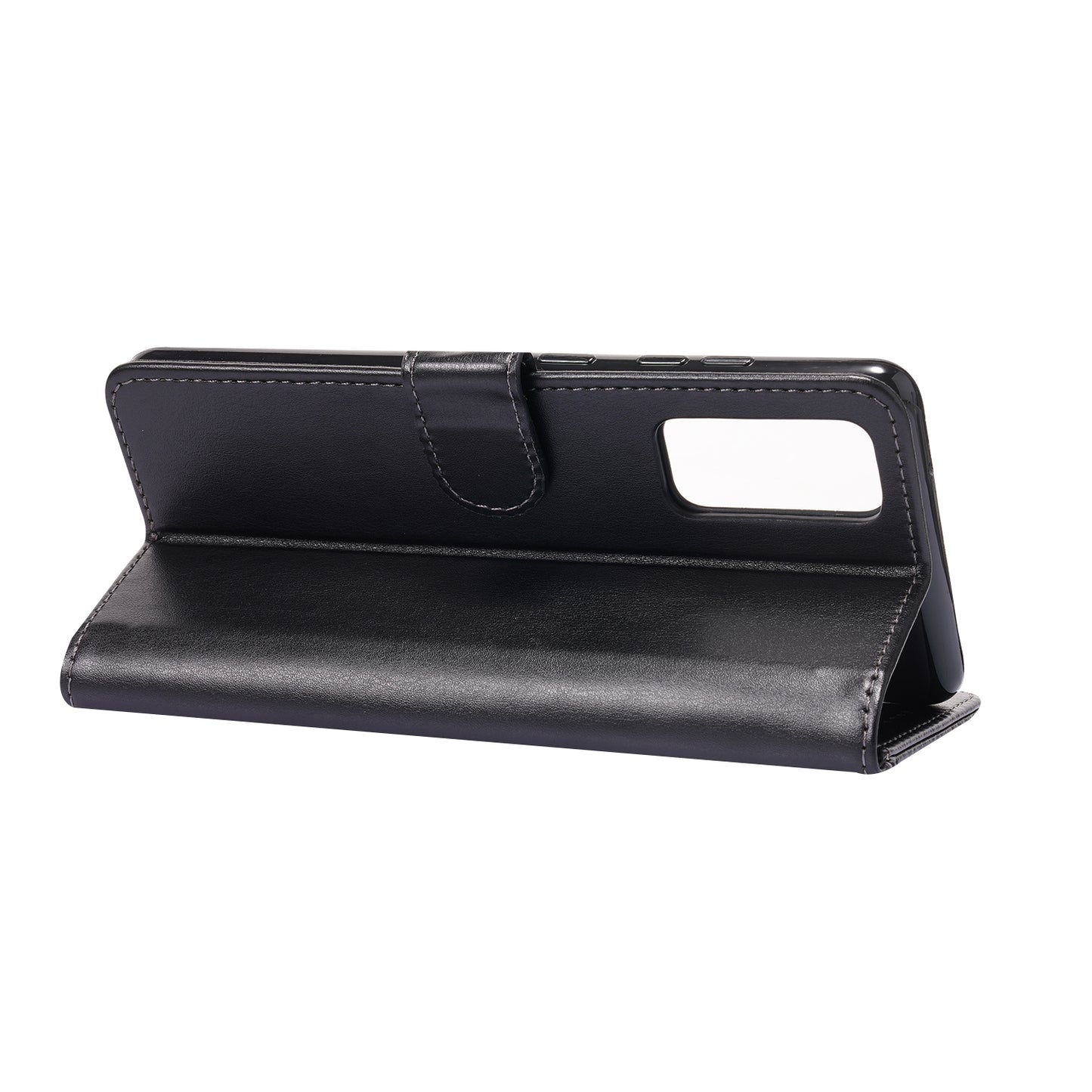 Magnetic Clasp Wallet Stand Splicing PU Leather Case Shell for Samsung Galaxy S20 FE 2022/S20 FE 4G/S20 FE 5G/S20 Lite - Black