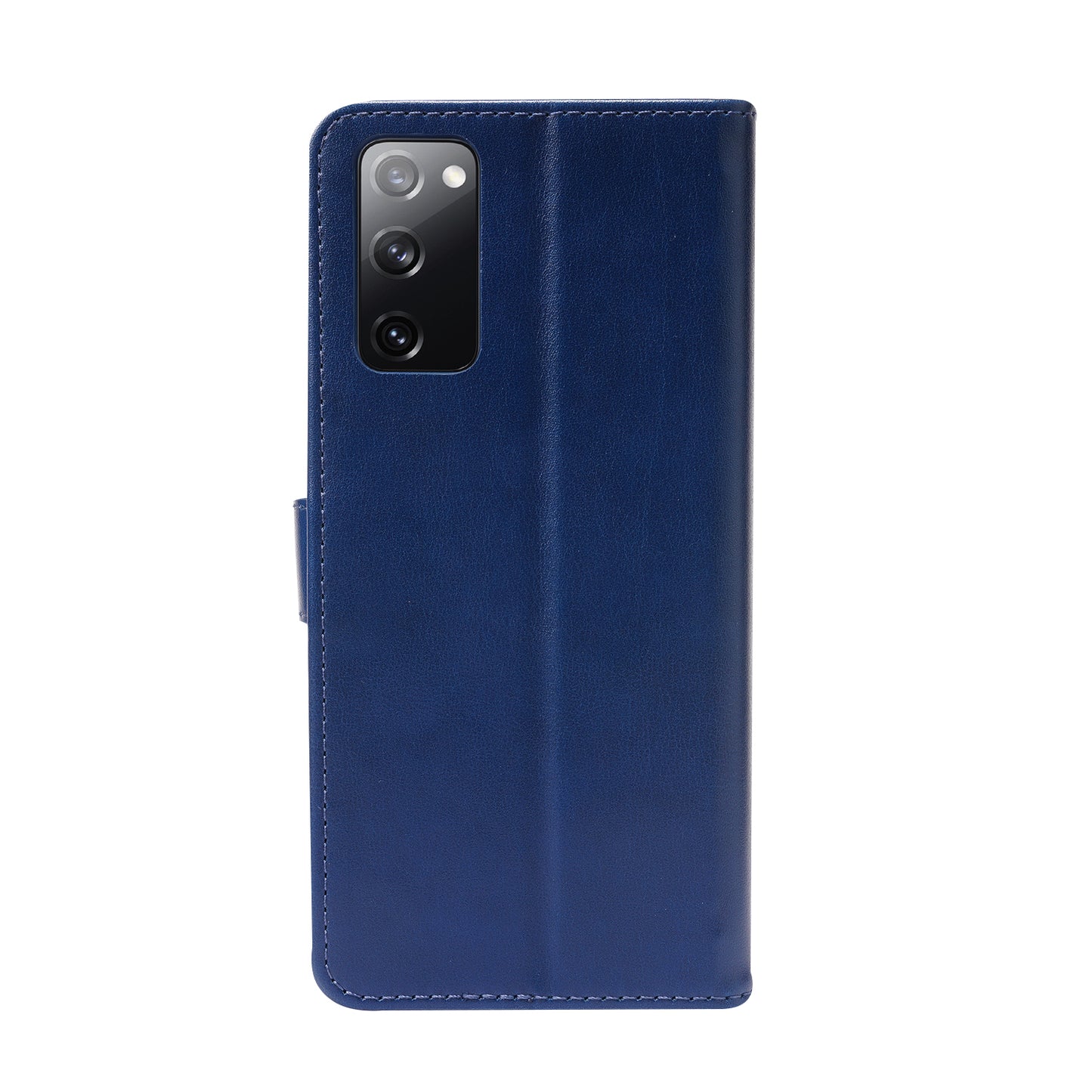 Magnetic Clasp Wallet Stand Splicing PU Leather Case Shell for Samsung Galaxy S20 FE 2022/S20 FE 4G/S20 FE 5G/S20 Lite - Blue