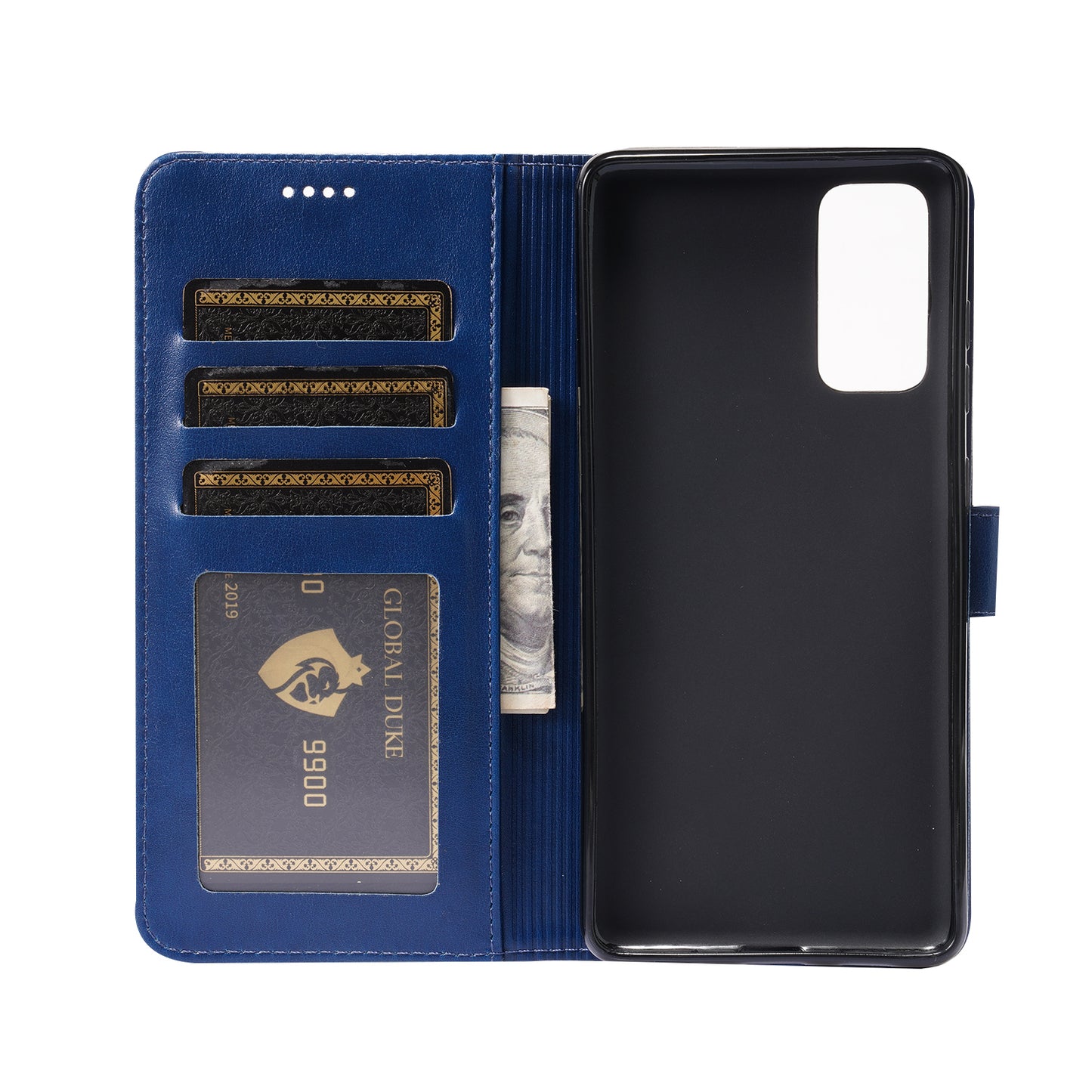 Magnetic Clasp Wallet Stand Splicing PU Leather Case Shell for Samsung Galaxy S20 FE 2022/S20 FE 4G/S20 FE 5G/S20 Lite - Blue