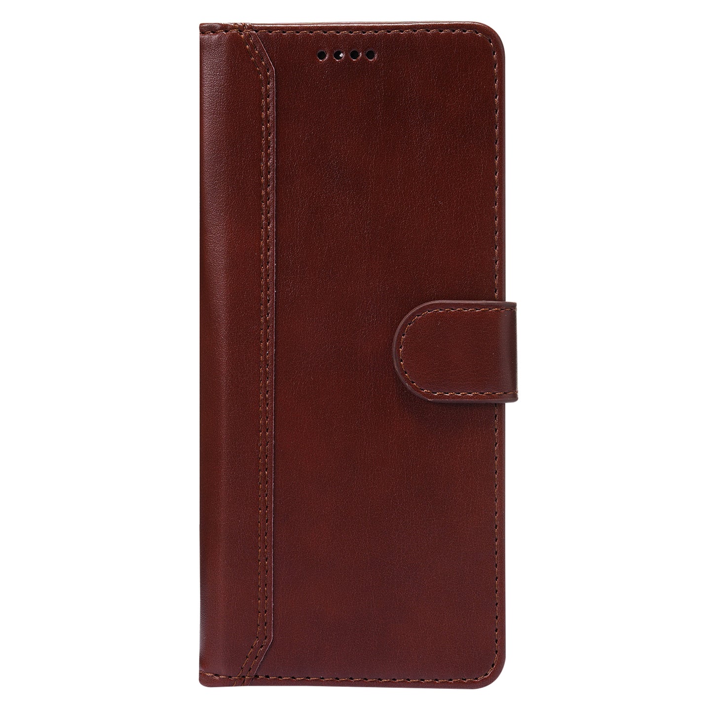 Magnetic Clasp Wallet Stand Splicing PU Leather Case Shell for Samsung Galaxy S20 FE 2022/S20 FE 4G/S20 FE 5G/S20 Lite - Brown