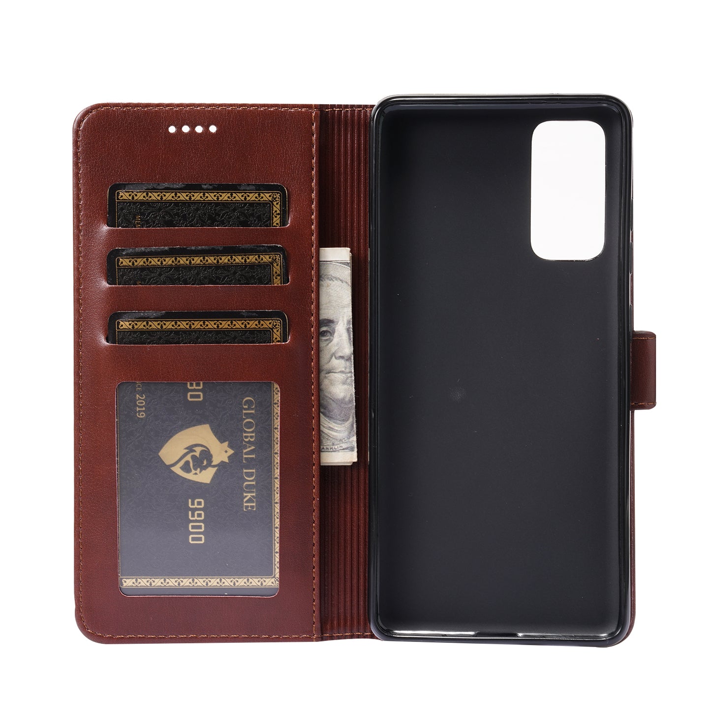 Magnetic Clasp Wallet Stand Splicing PU Leather Case Shell for Samsung Galaxy S20 FE 2022/S20 FE 4G/S20 FE 5G/S20 Lite - Brown