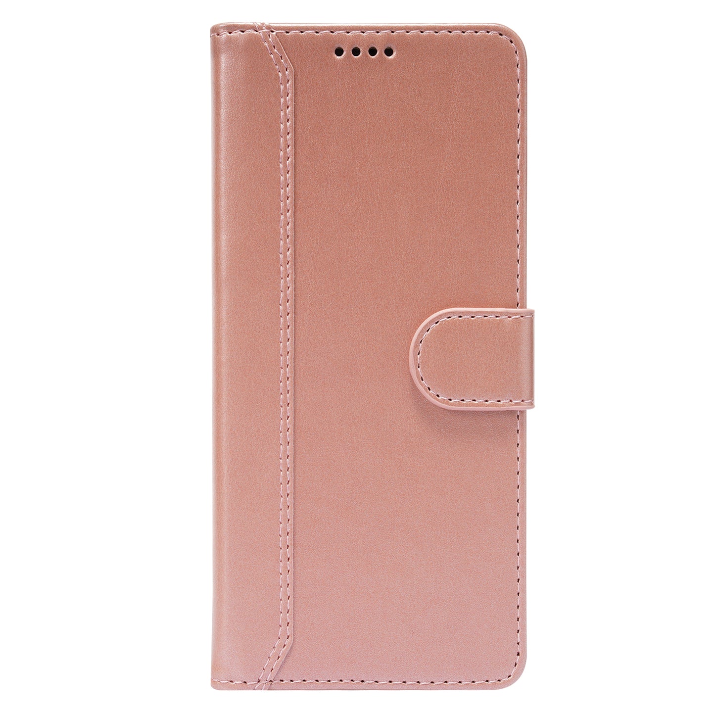 Magnetic Clasp Wallet Stand Splicing PU Leather Case Shell for Samsung Galaxy S20 FE 2022/S20 FE 4G/S20 FE 5G/S20 Lite - Rose Gold