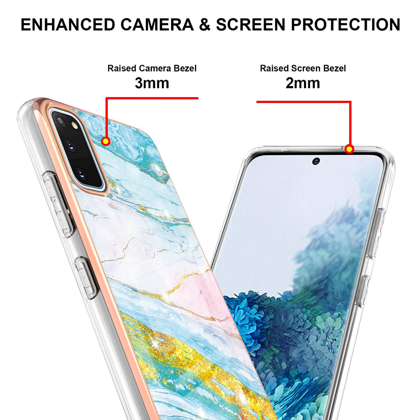 IMD IML Electroplating Marble Pattern Shell Anti-fingerprint Back Case for Samsung Galaxy S20 4G/S20 5G - Green 004