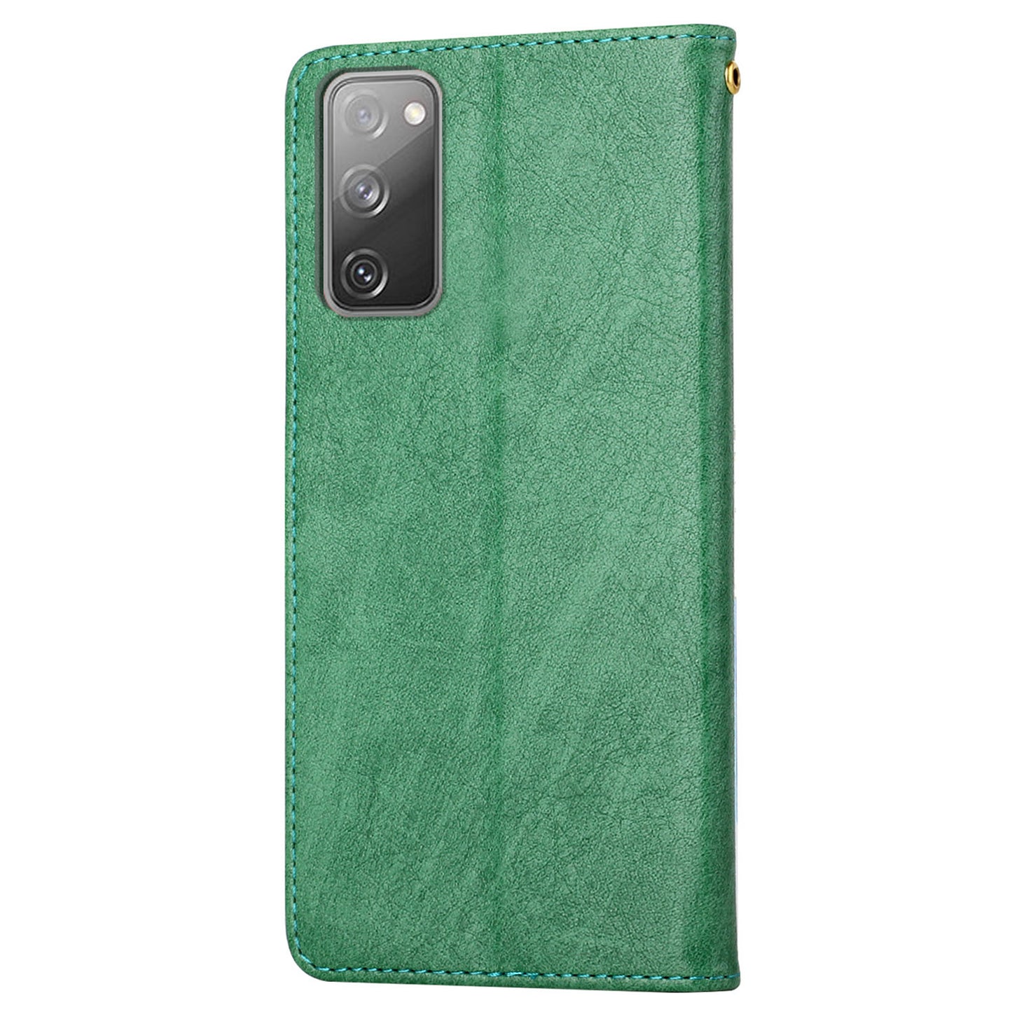All-round Protection Imprinting Girl Pattern Leather Phone Case Wallet Stand Cover for Samsung Galaxy S20 FE 4G/5G/S20 Lite/S20 FE 2022 - Green