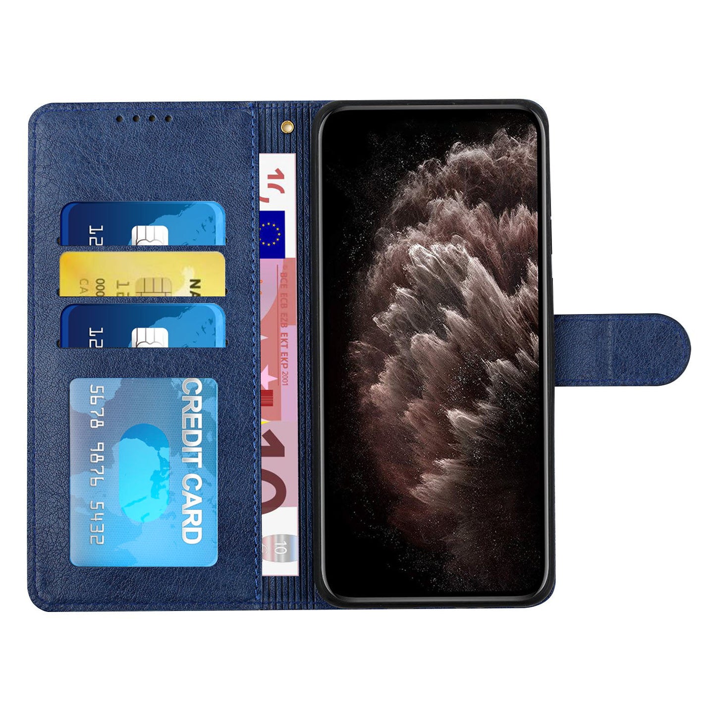 All-round Protection Imprinting Girl Pattern Leather Phone Case Wallet Stand Cover for Samsung Galaxy S20 FE 4G/5G/S20 Lite/S20 FE 2022 - Blue