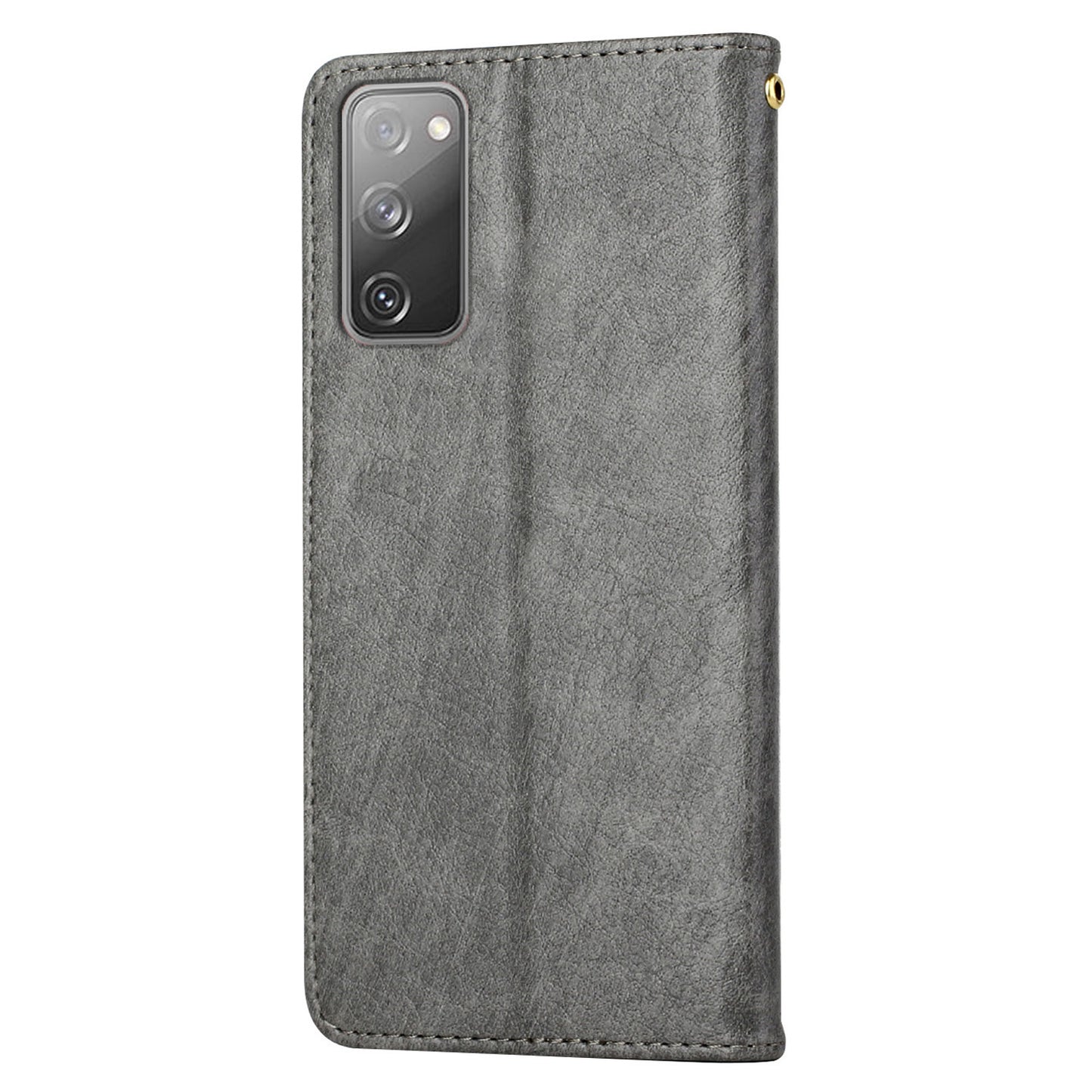 All-round Protection Imprinting Girl Pattern Leather Phone Case Wallet Stand Cover for Samsung Galaxy S20 FE 4G/5G/S20 Lite/S20 FE 2022 - Grey