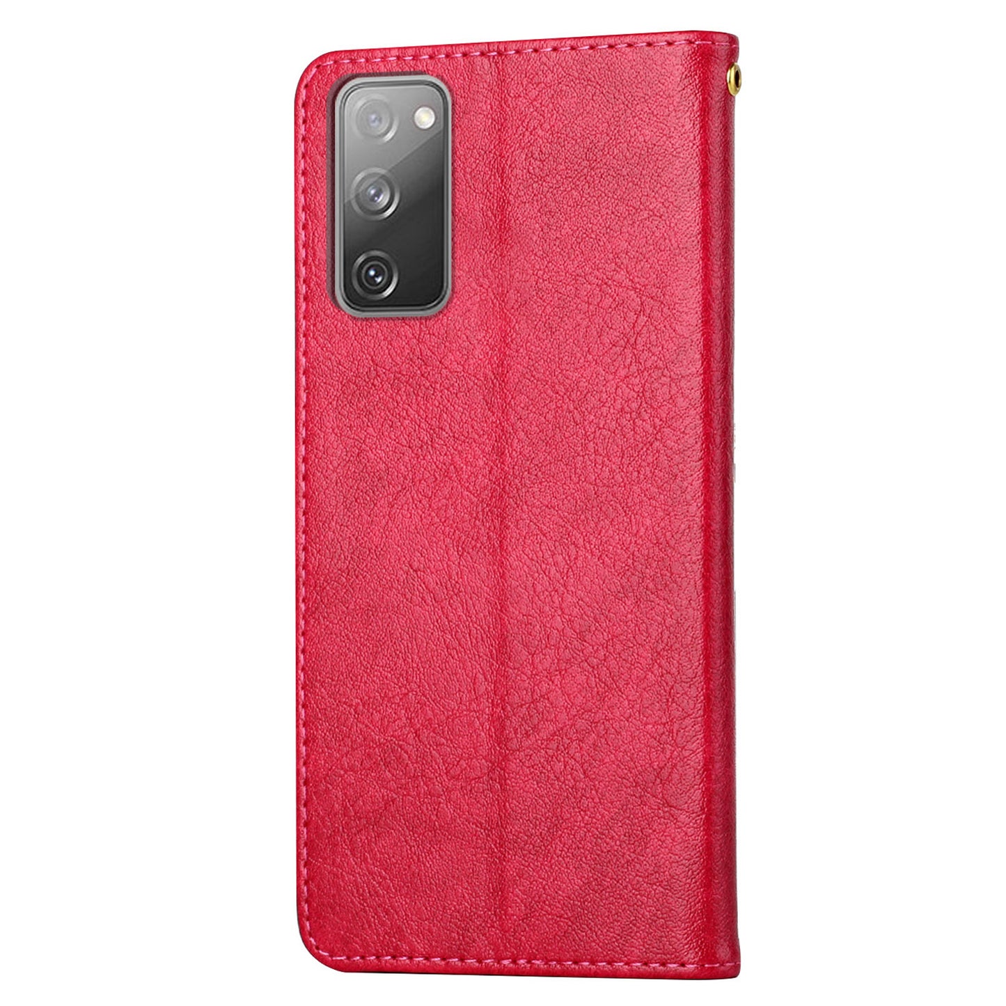 All-round Protection Imprinting Girl Pattern Leather Phone Case Wallet Stand Cover for Samsung Galaxy S20 FE 4G/5G/S20 Lite/S20 FE 2022 - Red