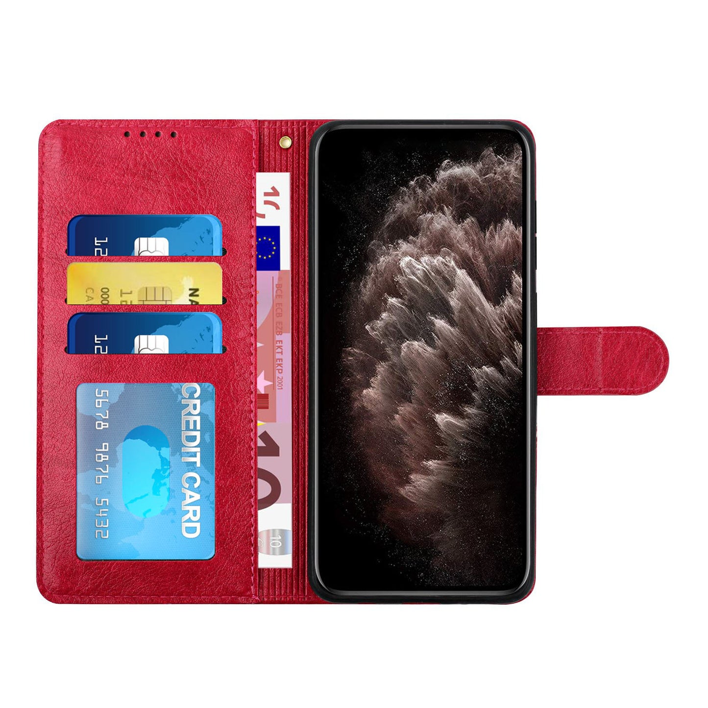 All-round Protection Imprinting Girl Pattern Leather Phone Case Wallet Stand Cover for Samsung Galaxy S20 FE 4G/5G/S20 Lite/S20 FE 2022 - Red