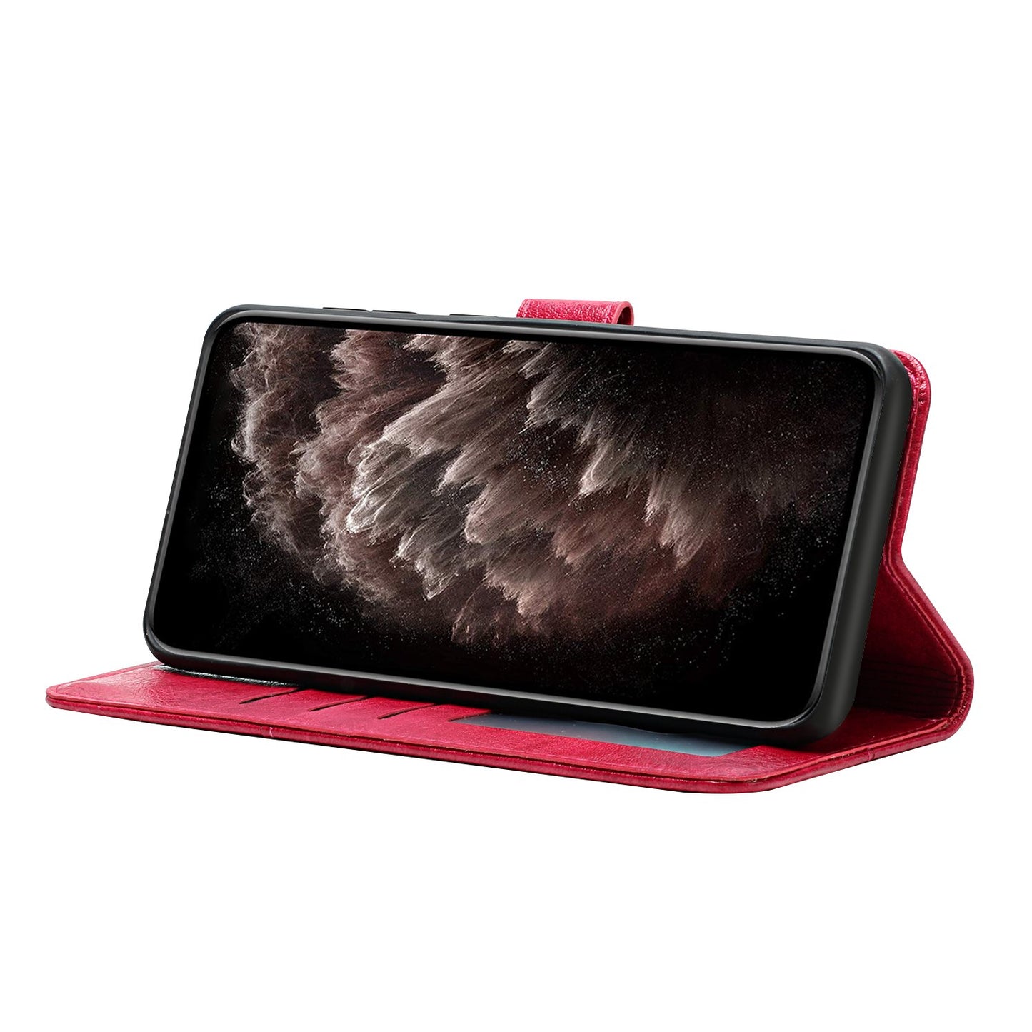 All-round Protection Imprinting Girl Pattern Leather Phone Case Wallet Stand Cover for Samsung Galaxy S20 FE 4G/5G/S20 Lite/S20 FE 2022 - Red