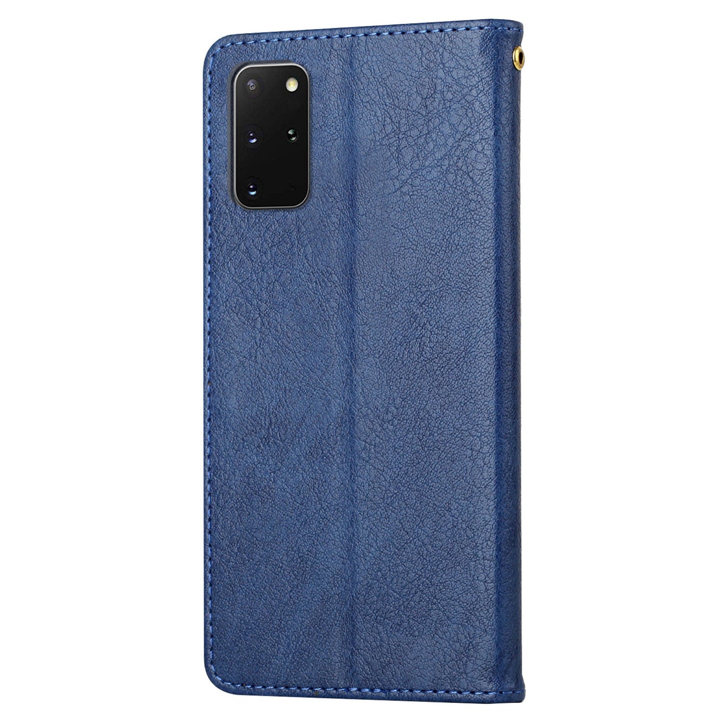 Girl Pattern Imprinted Wallet Stand Leather Case Shell with Strap for Samsung Galaxy S20 Plus 4G/5G - Blue