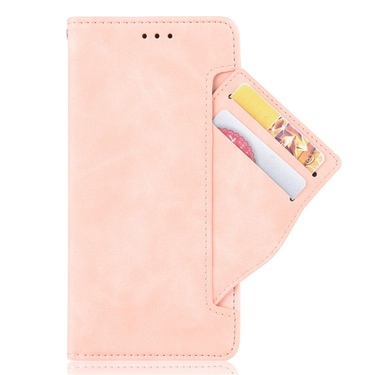 For Samsung Galaxy M21 2021 Flip Phone Case PU Leather+TPU Phone Cover Multiple Card Slot Practical Wallet Stand Protective Case - Pink