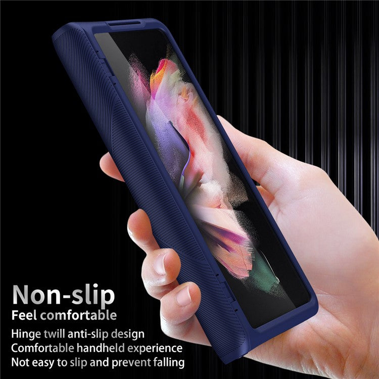 Anti-Drop Shock-Absorbed Phone Protective Cover Case for Samsung Galaxy Z Fold3 5G - Black