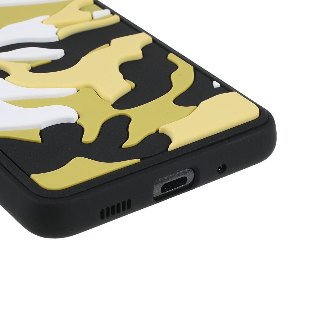 For Samsung Galaxy S20 Ultra Soft Phone Shell Stylish Rugged Camouflage Pattern Anti-fall TPU Phone Cover Case - Yellow