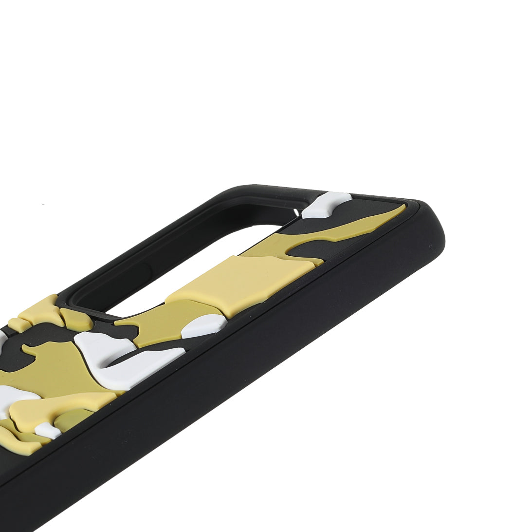 For Samsung Galaxy S20 Ultra Soft Phone Shell Stylish Rugged Camouflage Pattern Anti-fall TPU Phone Cover Case - Yellow