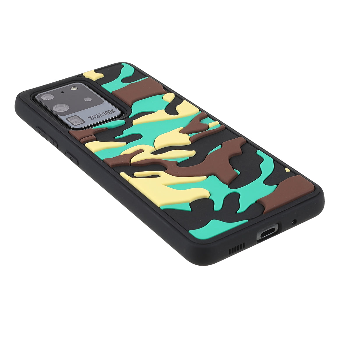 For Samsung Galaxy S20 Ultra Soft Phone Shell Stylish Rugged Camouflage Pattern Anti-fall TPU Phone Cover Case - Green