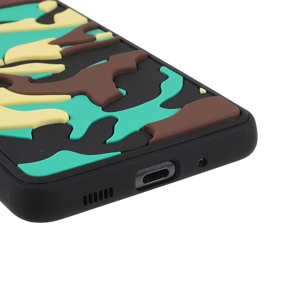 For Samsung Galaxy S20 Ultra Soft Phone Shell Stylish Rugged Camouflage Pattern Anti-fall TPU Phone Cover Case - Green