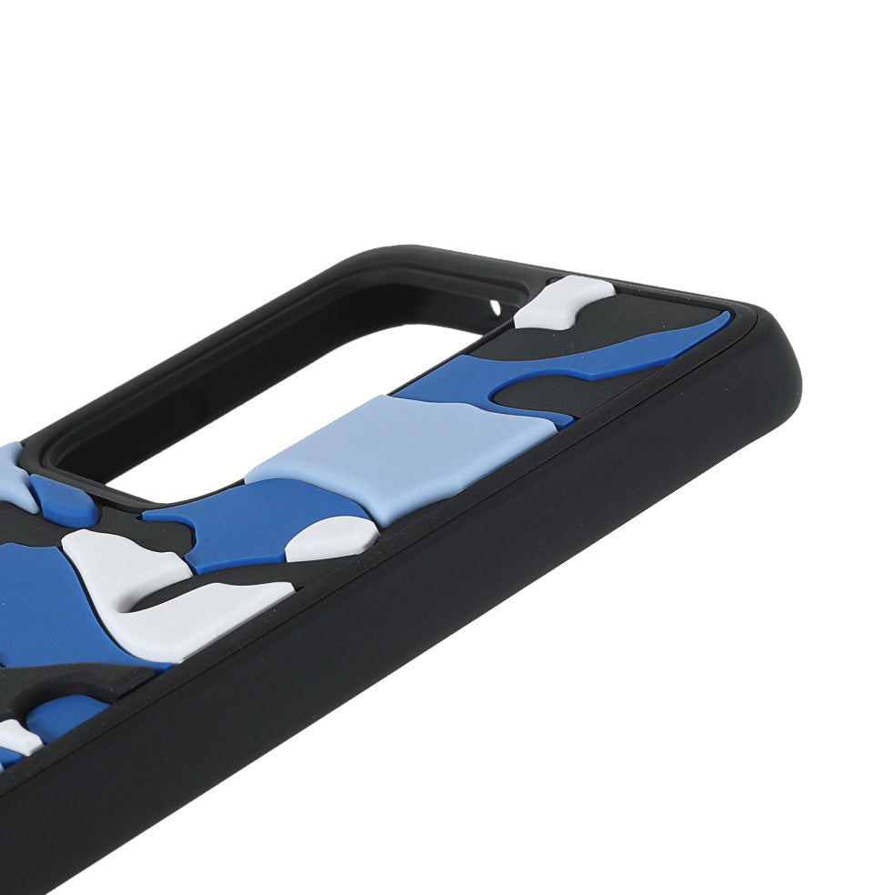 For Samsung Galaxy S20 Ultra Soft Phone Shell Stylish Rugged Camouflage Pattern Anti-fall TPU Phone Cover Case - Blue