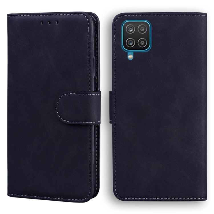 TPU + PU Leather Scratch Resistant Protective Phone Case Cover with Stand and Wallet for Samsung Galaxy M32 (Global Version) - Black