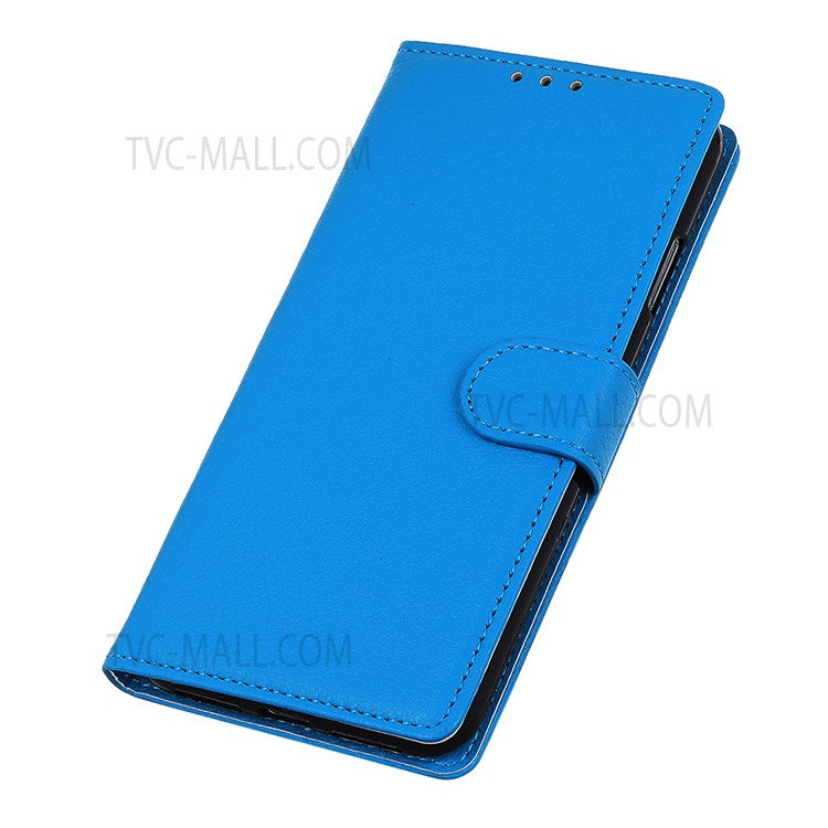 Classic Litchi Texture PU Leather Wallet Stand Full Protection Phone Cover Case for Samsung Galaxy A13 5G / A04s 4G (164.7 x 76.7 x 9.1 mm) - Blue
