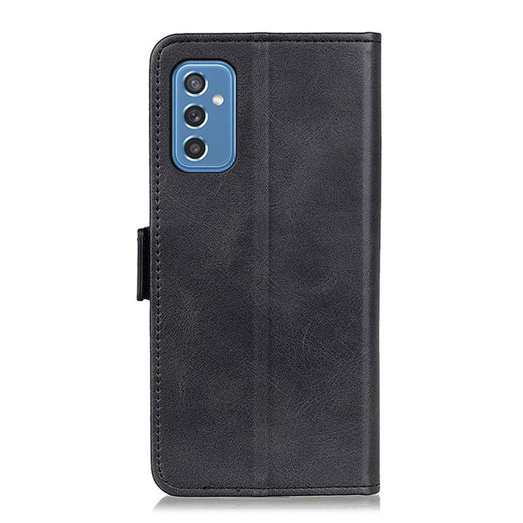 Shockproof Flip Cover Magnetic Closure Leather Wallet Stand Case for Samsung Galaxy M52 5G - Black