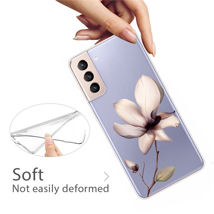IMD Pattern Printing Soft Flexible TPU Shockproof Protective Phone Case for Samsung Galaxy S22 5G - Lily