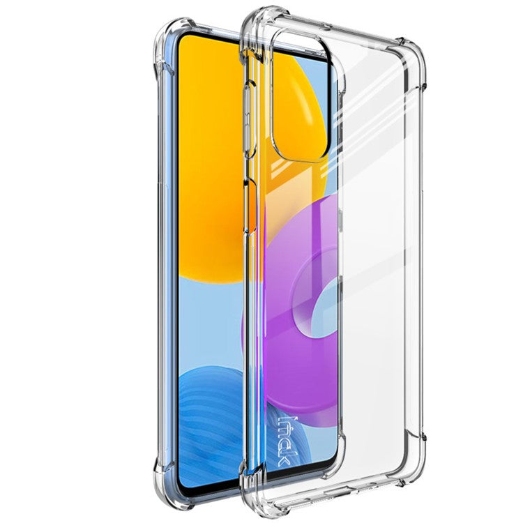 IMAK Corner Airbags All-Inclusive Shock-Absorbing TPU Soft Phone Case with Screen Protector for Samsung Galaxy M52 5G - Transparent