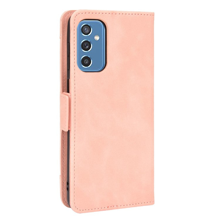 Ultra-thin Phone Case Multiple Card Slot Design TPU+PU Leather Wallet Cover Protector for Samsung Galaxy M52 5G - Pink