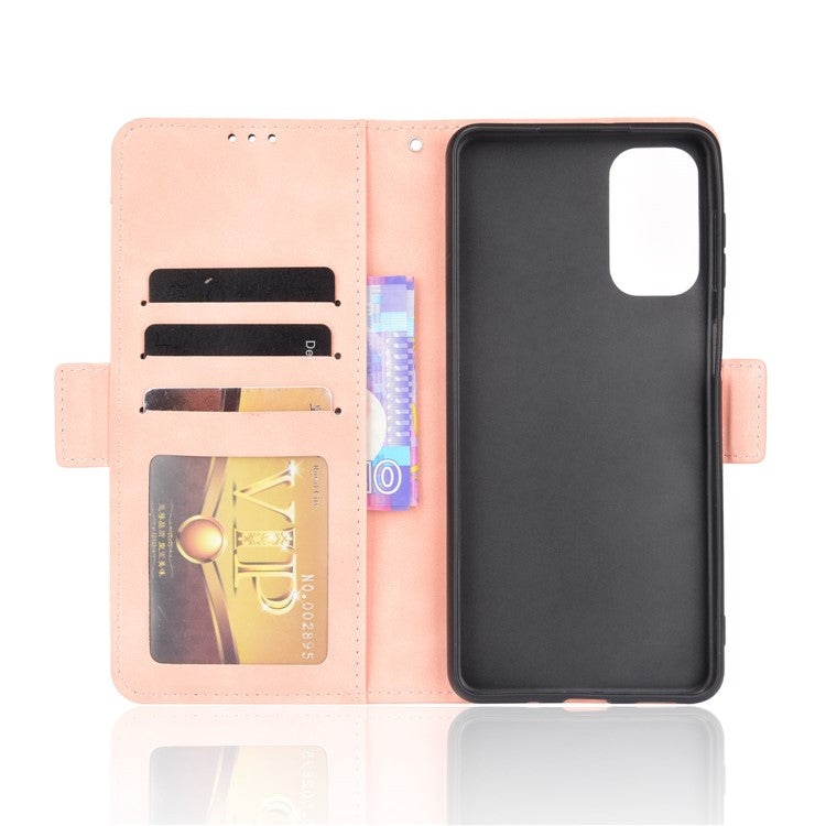 Ultra-thin Phone Case Multiple Card Slot Design TPU+PU Leather Wallet Cover Protector for Samsung Galaxy M52 5G - Pink