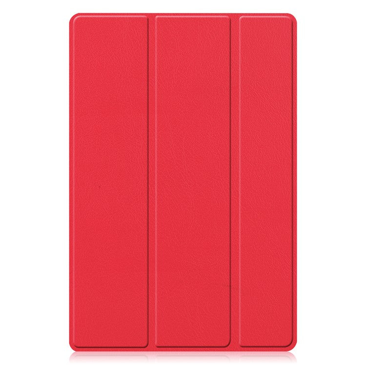For Samsung Galaxy Tab A8 10.5 (2021) / A8 10.5 (2022) Trifold Stand PU Leather Hard PC Inner Shockproof Protective Tablet Cover - Red