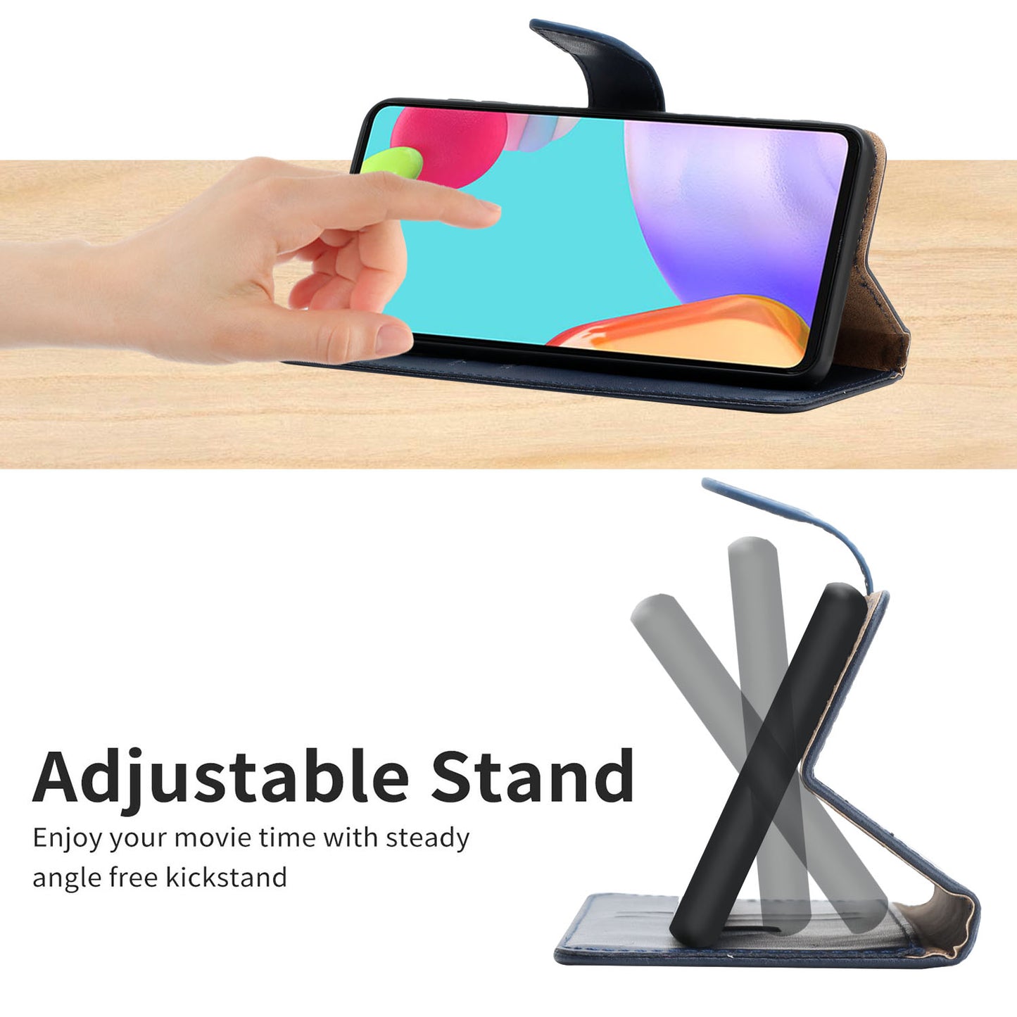 Magnetic Clasp Nappa Texture Case Wallet Genuine Leather Cover with Stand for Samsung Galaxy S20 Plus 4G/5G - Blue