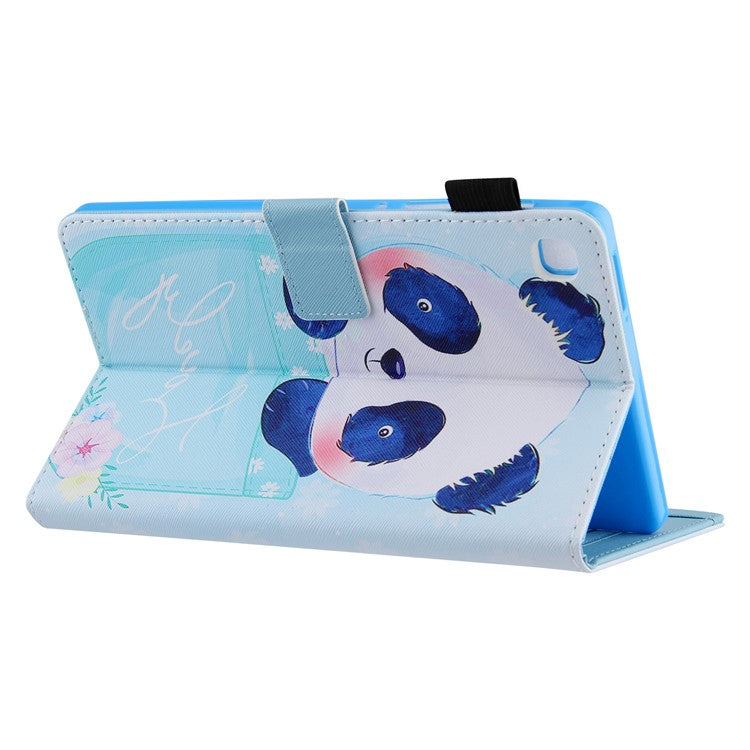 Pattern Printing Card Slots PU Leather Tablet Case for Samsung Galaxy Tab A8 10.5 (2021) SM-X200 X205 / A8 10.5 (2022) - Cup and Panda