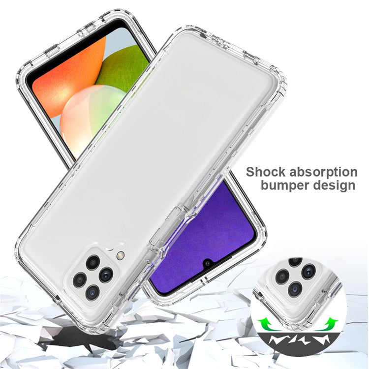 Gradient Color Design Drop-proof Transparent TPU + PC Detachable Phone Shell Case for Samsung Galaxy A22 4G (EU Version) - Purple