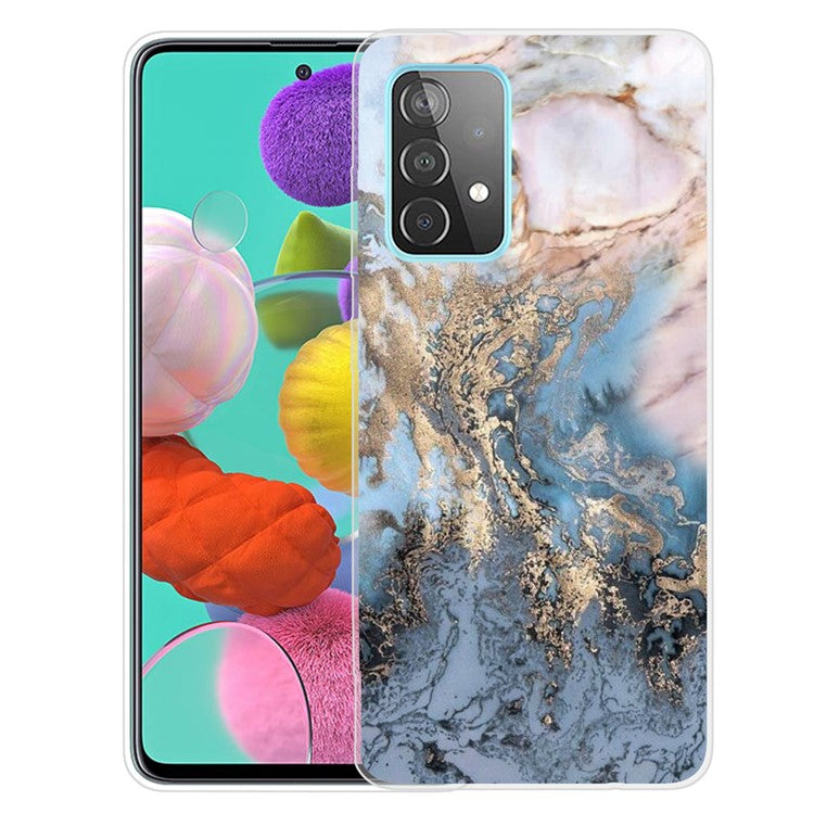 Soft TPU Design IMD Marble Pattern Protective Phone Case for Samsung Galaxy A53 5G - Style T