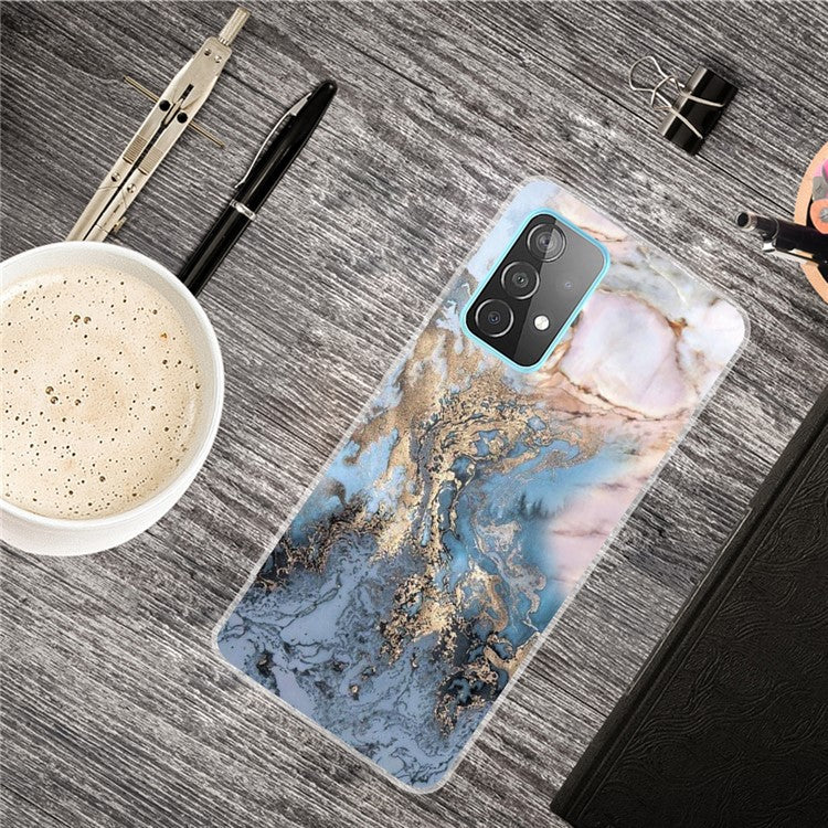 Soft TPU Design IMD Marble Pattern Protective Phone Case for Samsung Galaxy A53 5G - Style T