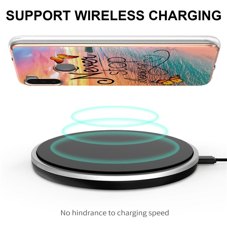 Drop-proof Slim Marble Design IML IMD Electroplating Soft TPU Phone Case for Samsung Galaxy M11/A11 (EU Version) - Never Stop Dreaming