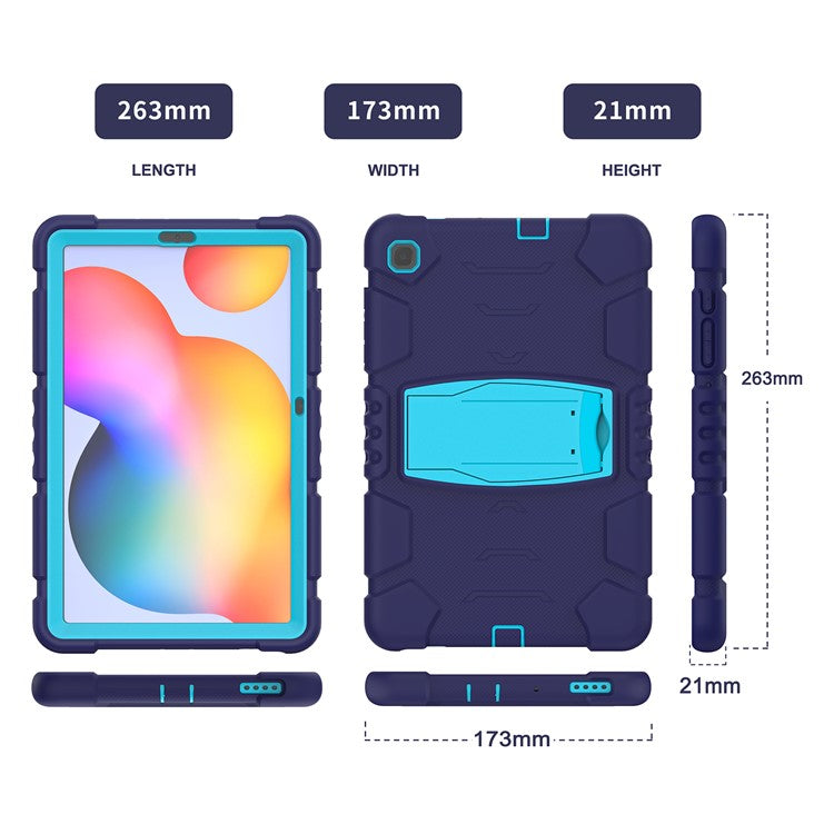 PC + Silicone Tablet Case Cover for Samsung Galaxy Tab S6 Lite (2024) P620 / S6 Lite (2022) / S6 Lite (2020) P610 / P615 - Navy Blue / Blue
