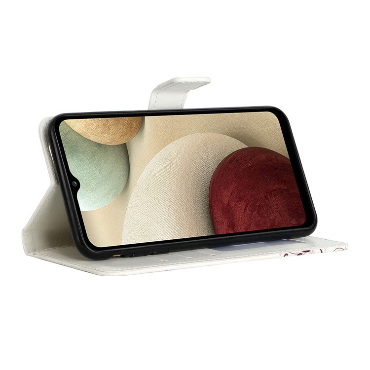 Pattern Printing Light Spot Decor Stand Wallet Leather Cover Phone Case for Samsung Galaxy A13 5G / A04s 4G (164.7 x 76.7 x 9.1 mm) - Kid and Dandelion