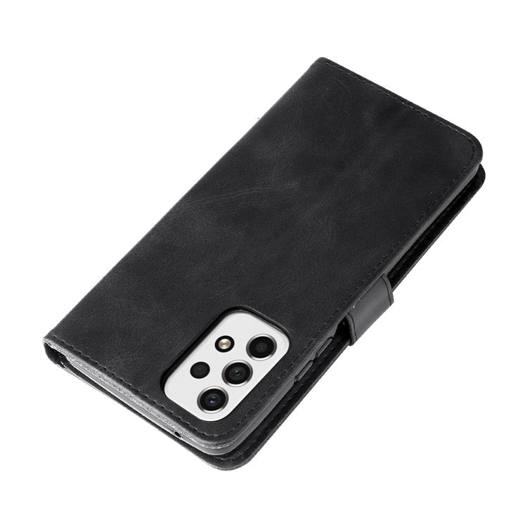 Multi-function Stand Wallet PU Leather Cover Zipper Pocket Phone Case Shell for Samsung Galaxy A53 5G - Black