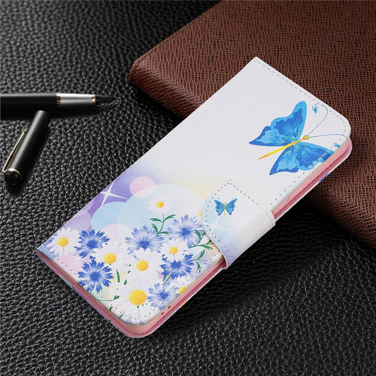 Pattern Printing PU Leather Folio Flip Adjustable Viewing Stand Wallet Cover Phone Case Shell for Samsung Galaxy A53 5G - Butterfly and Flowers