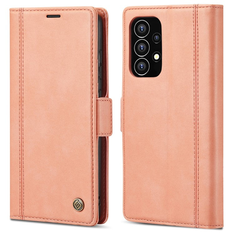 LC.IMEEKE Double Magnetic Clasps PU Leather Foldable Stand Phone Case Cover with Wallet for Samsung Galaxy A53 5G - Pink