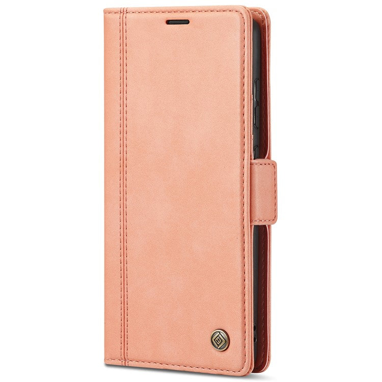 LC.IMEEKE Double Magnetic Clasps PU Leather Foldable Stand Phone Case Cover with Wallet for Samsung Galaxy A53 5G - Pink