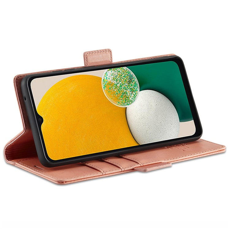 LC.IMEEKE Double Magnetic Clasps PU Leather Foldable Stand Phone Case Cover with Wallet for Samsung Galaxy A53 5G - Pink