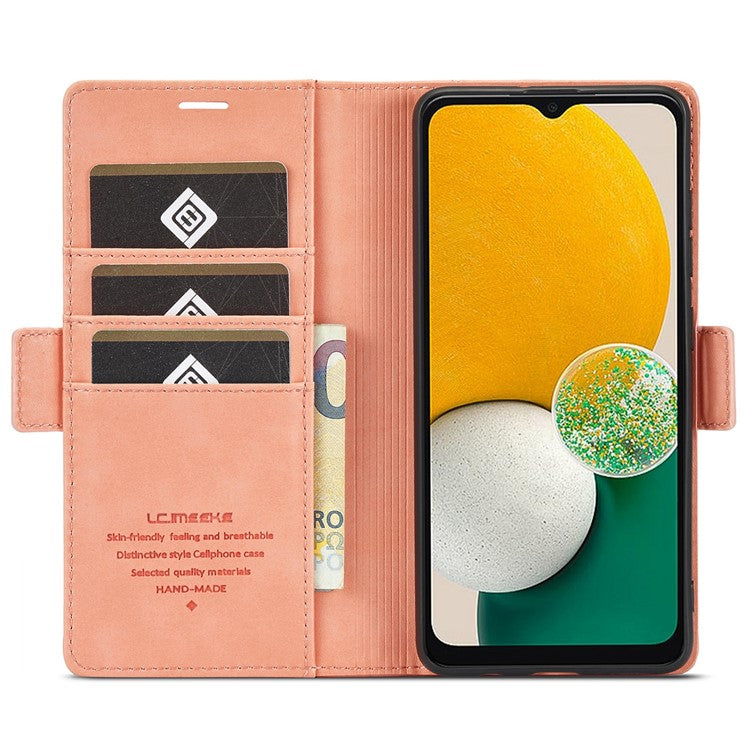 LC.IMEEKE Double Magnetic Clasps PU Leather Foldable Stand Phone Case Cover with Wallet for Samsung Galaxy A53 5G - Pink