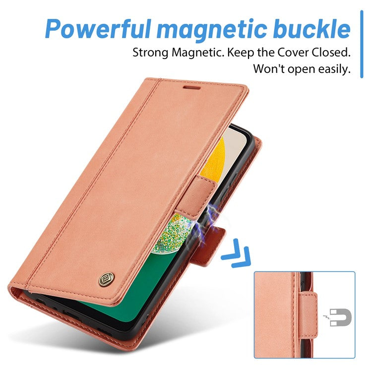LC.IMEEKE Double Magnetic Clasps PU Leather Foldable Stand Phone Case Cover with Wallet for Samsung Galaxy A53 5G - Pink