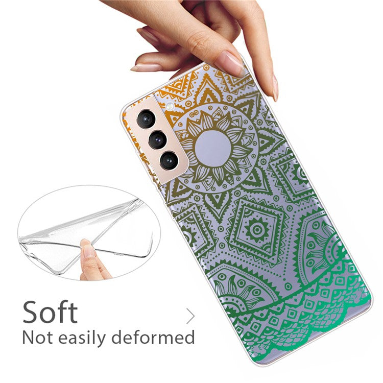 Lightweight Mandala Pattern Printing Soft TPU Phone Case Cover Back Protective Shell for Samsung Galaxy S22 5G - Style H
