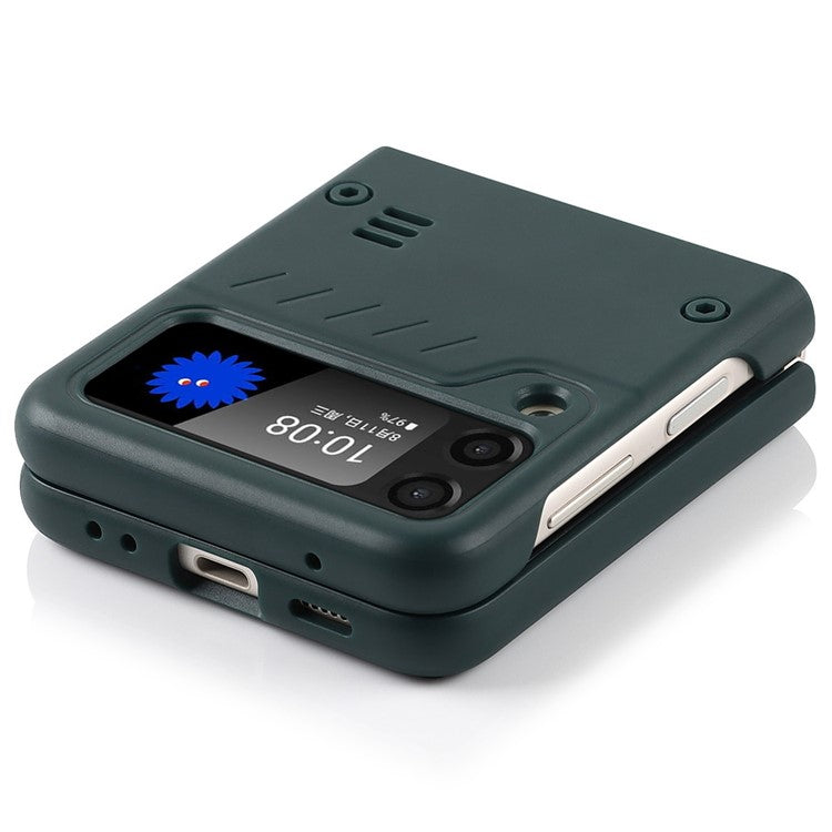 Matte Finish Hard PC Flipping Phone Case Protector with Kickstand for Samsung Galaxy Z Flip3 5G - Green