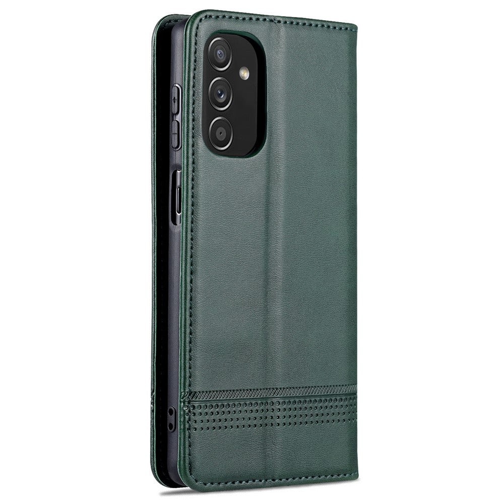 AZNS Magnetic Absorption PU Leather Flip Cover Stand Full Protection Wallet Phone Case for Samsung Galaxy M52 5G - Green