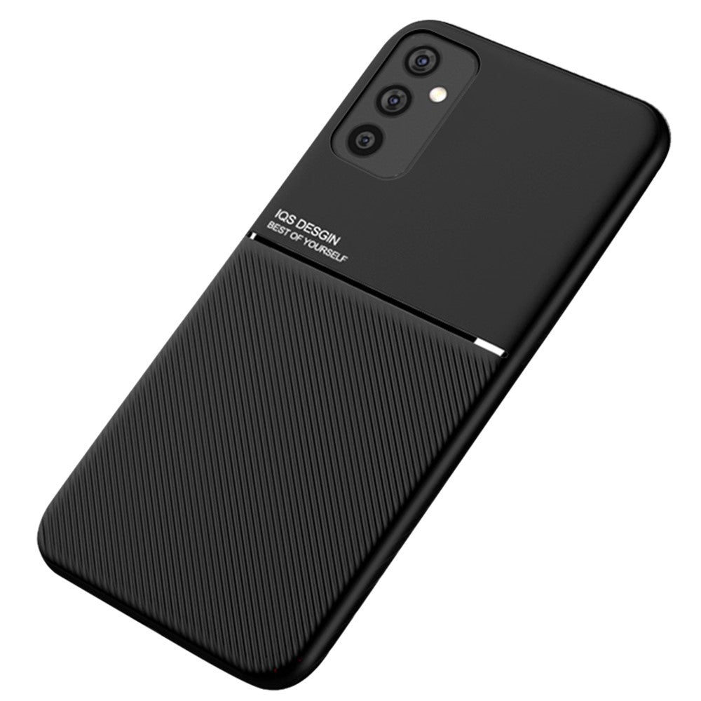 Imprinted Shockproof Phone Case TPU + PU Leather Coated Protective Cover for Samsung Galaxy M52 5G - Black