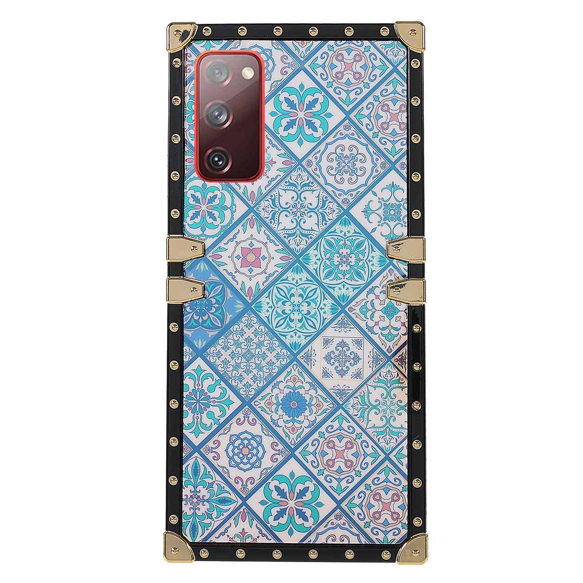 Glossy National Style Pattern Printing Shell Back Protector Electroplating Phone TPU Cover for Samsung Galaxy S20 FE 2022/S20 FE/S20 FE 5G /S20 Lite/S20 Fan Edition 4G/5G - Blue and White Porcelain