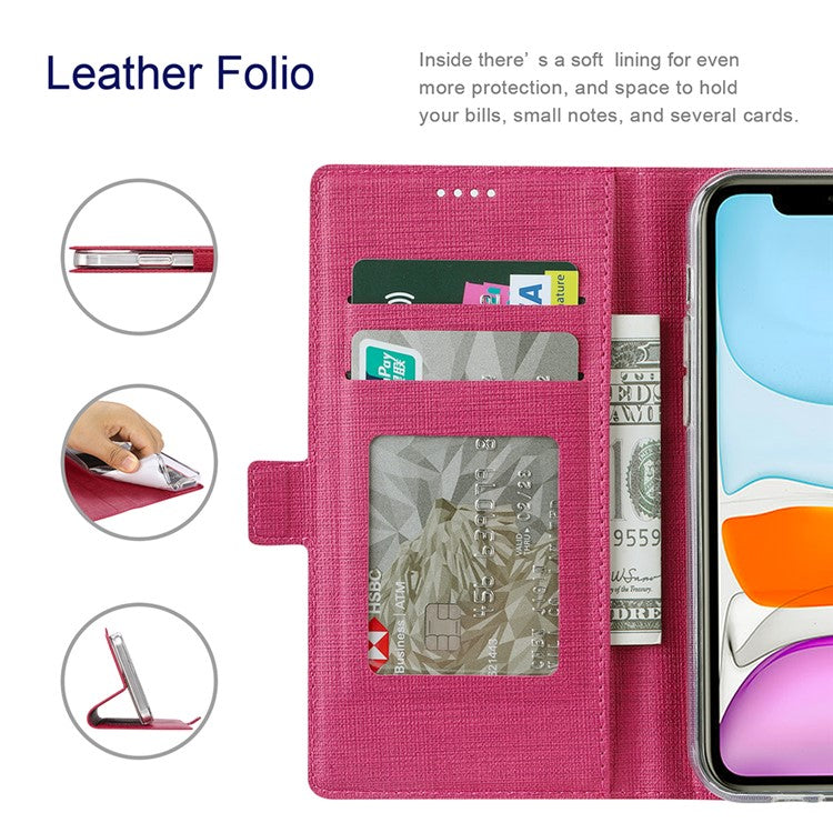 VILI K Series Magnetic Closure Drop-proof Stand Wallet Leather Mobile Phone Case Shell for Samsung Galaxy S22 Ultra 5G - Rose